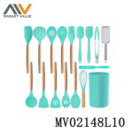 17Pcs Kitchen Utensils With Beech Handle With Box