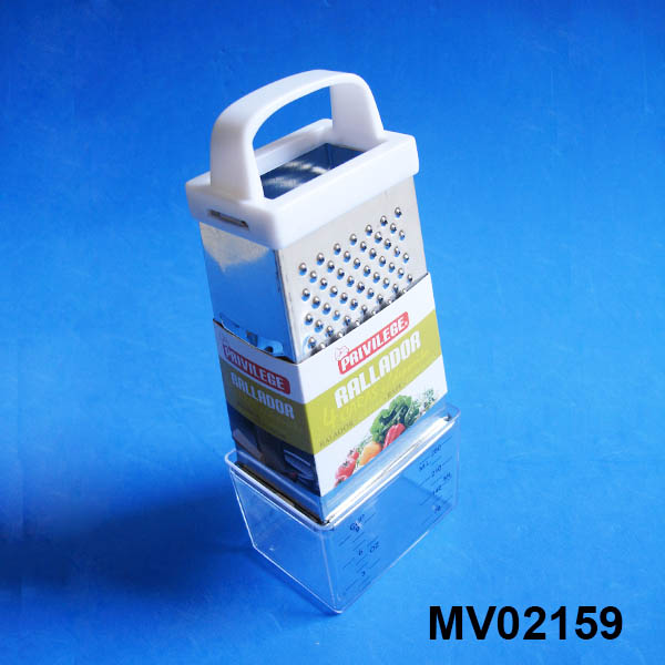 MV02159 Metal Grater With Plastic Handle & Plastic Trays