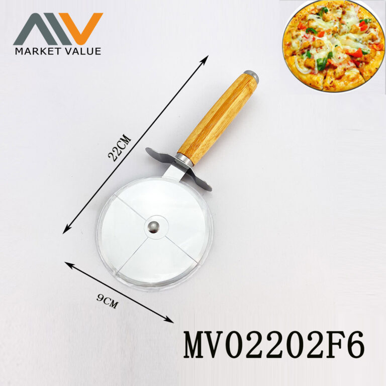 S.S Pizza Cutter With Bamboo Handle