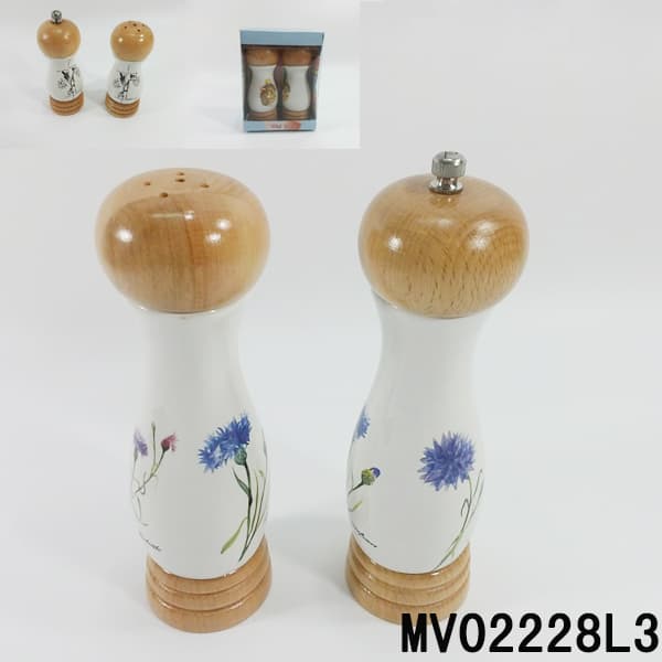 MV02228L3 8"2Pcs Salt And Pepper Mills Set In Pvc Box