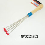 11.5" 8 Line Egg Beater Silicone Bead Wooden Handle