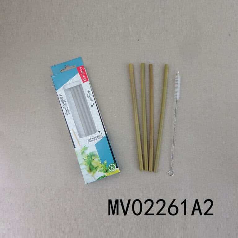 Set Of 5 Pc Bamboo Straws Set In Color Box