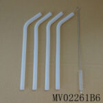 4Pcs Flexible Folding Silicone Straws W/Cleaning Brush