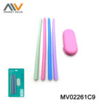 Straw Sets (4Pcs Silicone Straw+2Pcs Cleaning Brush)