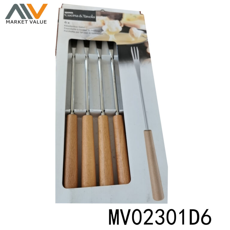 6Pcs Fondue Fork With Wooden Handle