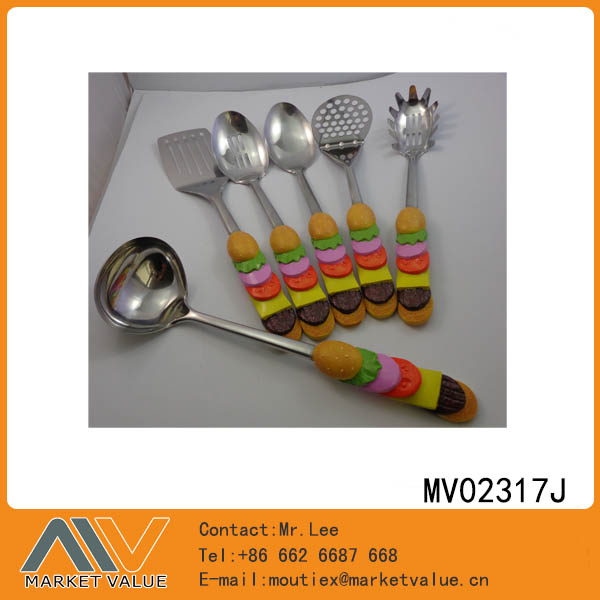 MV02317J S/S Kicthen Tools With Resin Handle(Hamburger )