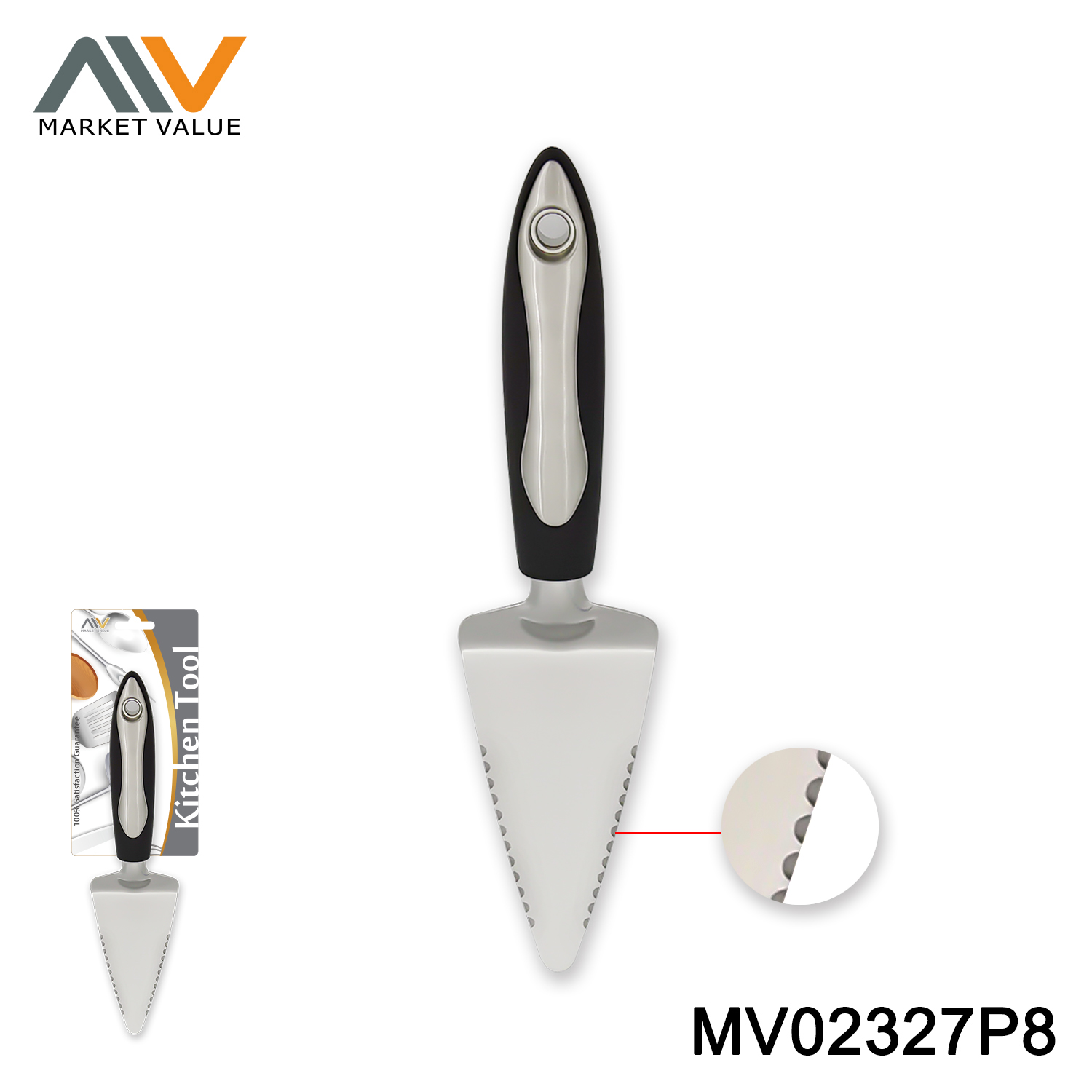 MV02327P8 TPR Soft Handle SS Pizza Cutting Sever TC