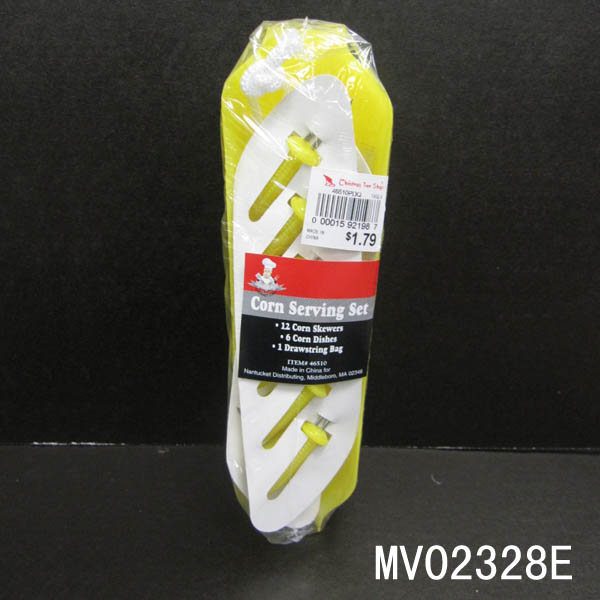 MV02328E 6Pcs Corn Trays And 12 Corn Holders Sets.Head Card+Polybag