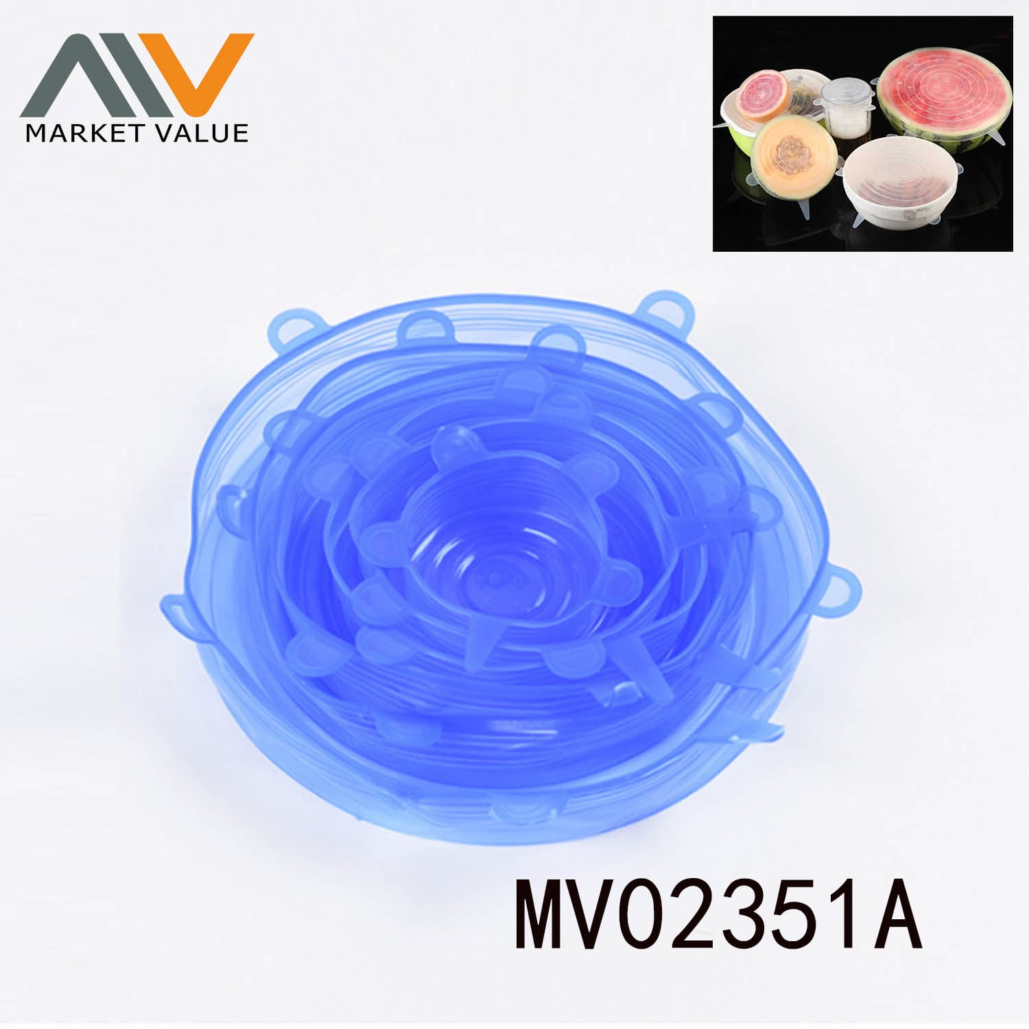 MV02351A 6 Piece Silicone Food Cover Pbh