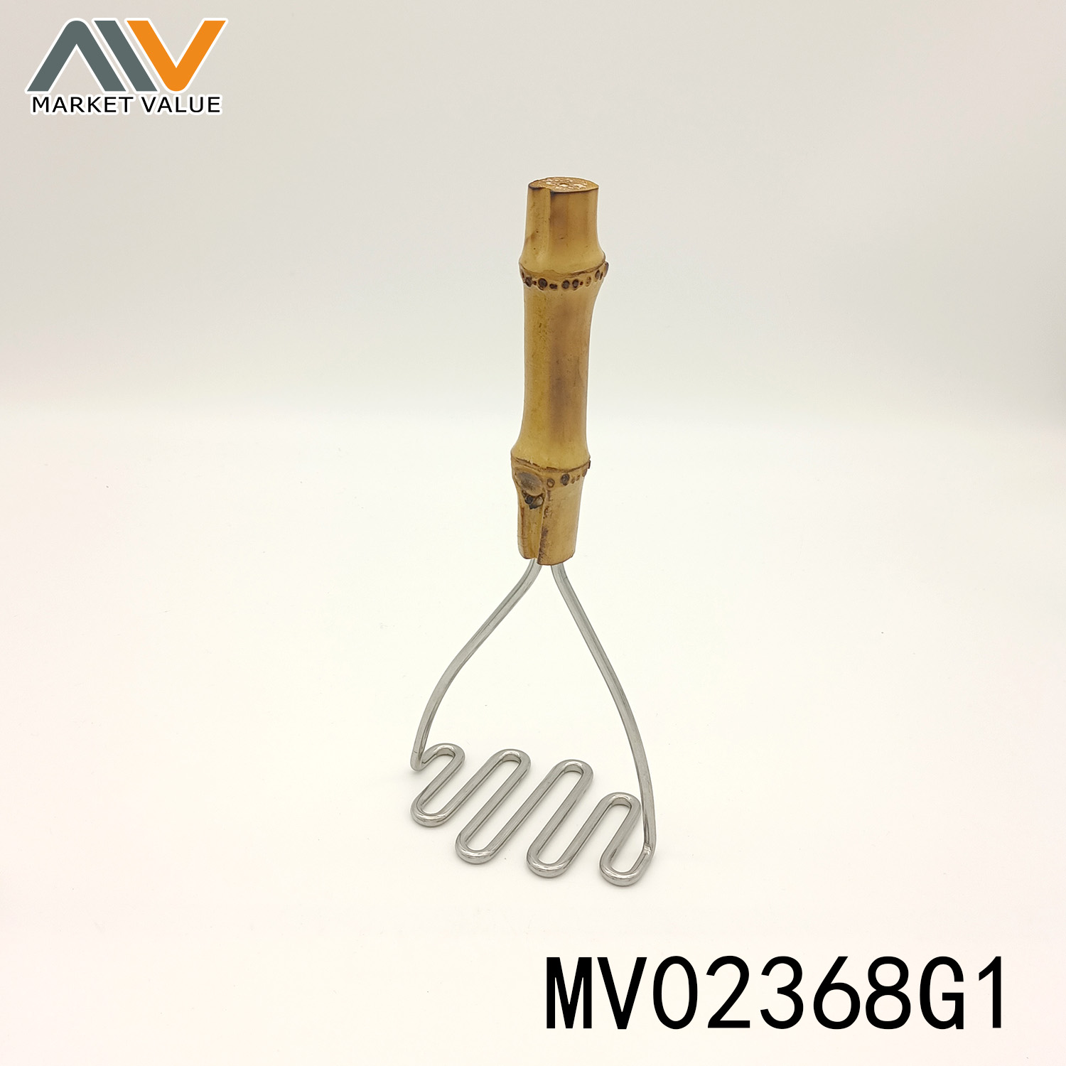 MV02368G1 Bamboo Handle Ss Potato Masher & Ricer T/C