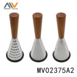 11" Wooden Handle Stainless Steel Taper Grater