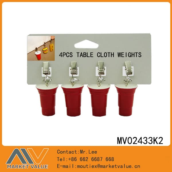 MV02433K2 4Pcs Tablecloth Weights Clip (Bucket Shoped Resin)