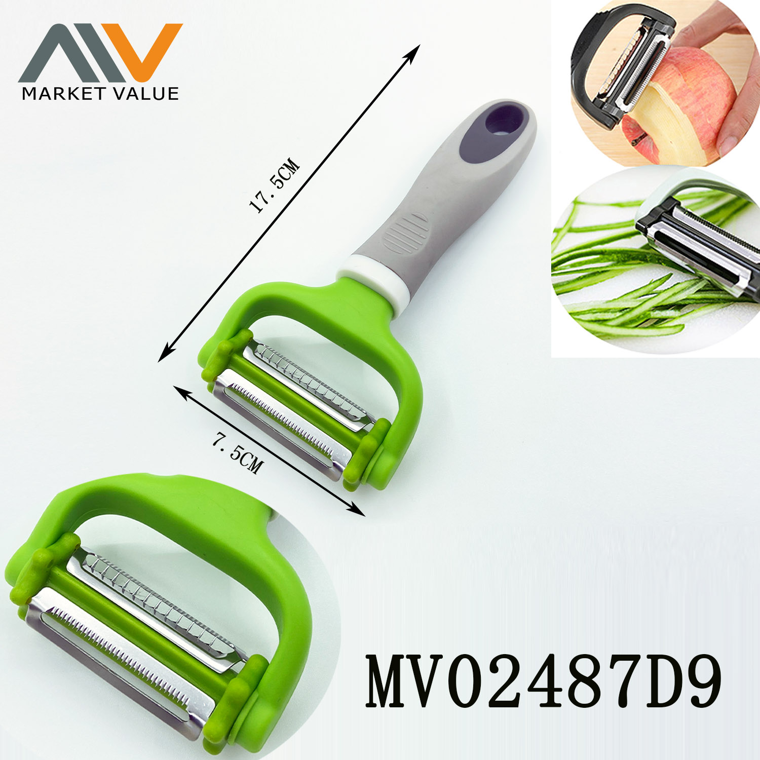 MV02487D9 3 In 1 S.S Peeler With Pp+Tpr Handle