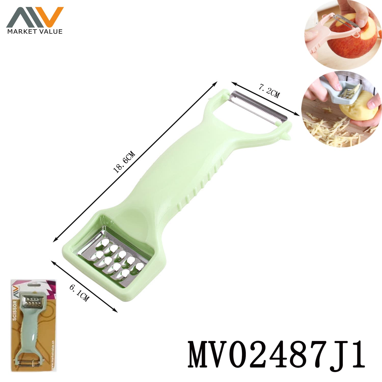 MV02487J1 Multi Functional Double Head Peeler & Grater