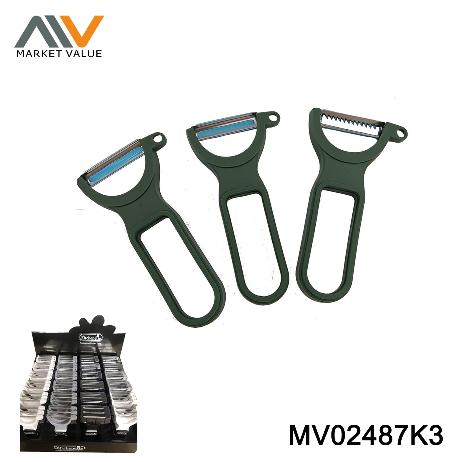 MV02487K3 Set Of 3Pcs Peeler Plastic Handle