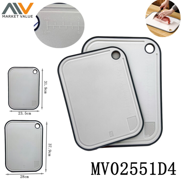 2 Piece Plastic Cutting Board With Graduated