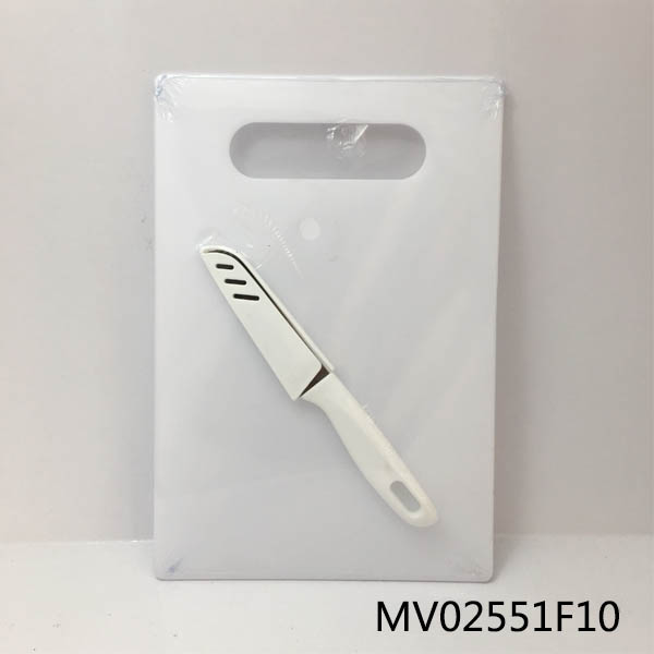 2Pcs Plastic Cutting Board And Stainless Steel Knife