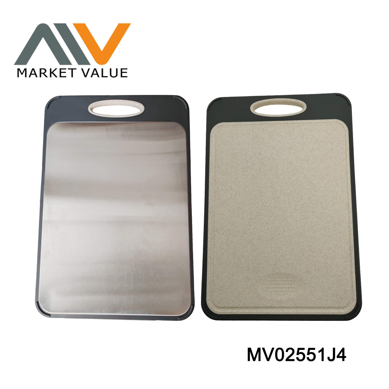 MV02551J4 Tpr Pp+Ss Cuting Board Cooked And Fresh Food Sk