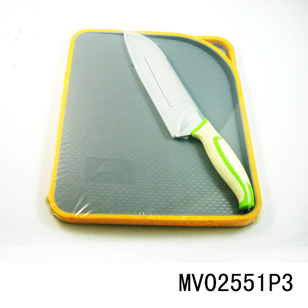 Rubber And Plastic Cutting Board+Knife