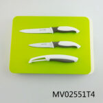 4Pcs Knifeset With Utility Pp Cutting Board In Color Box