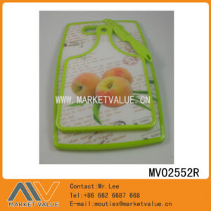 2Pcs Plastic Cutter Board And Fruit Knife