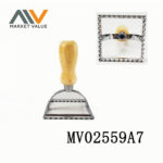 Rectangular Zinc-Alloy Cake Mould With Oak Handle