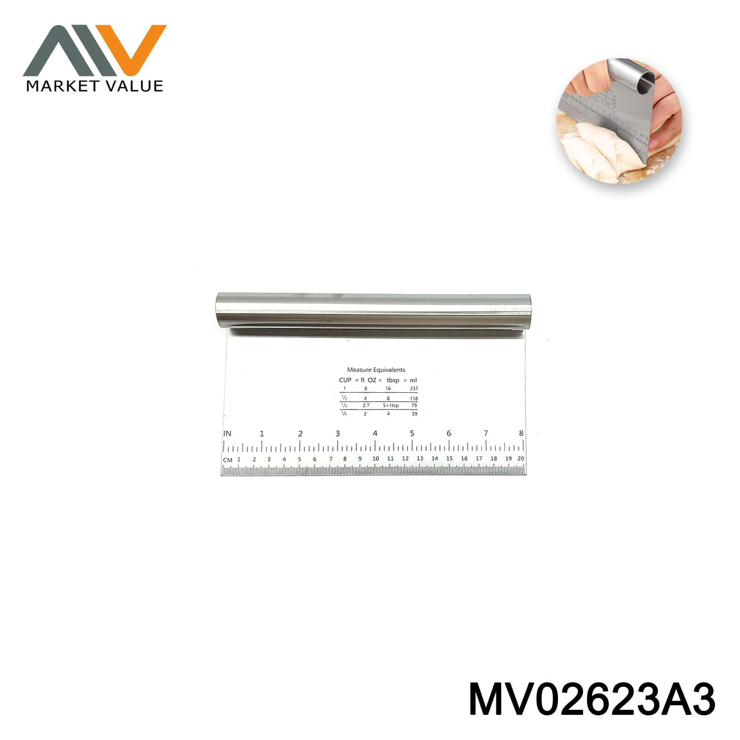 MV02623A3 S/S GRIDDLE SCRAPER CHOPPER