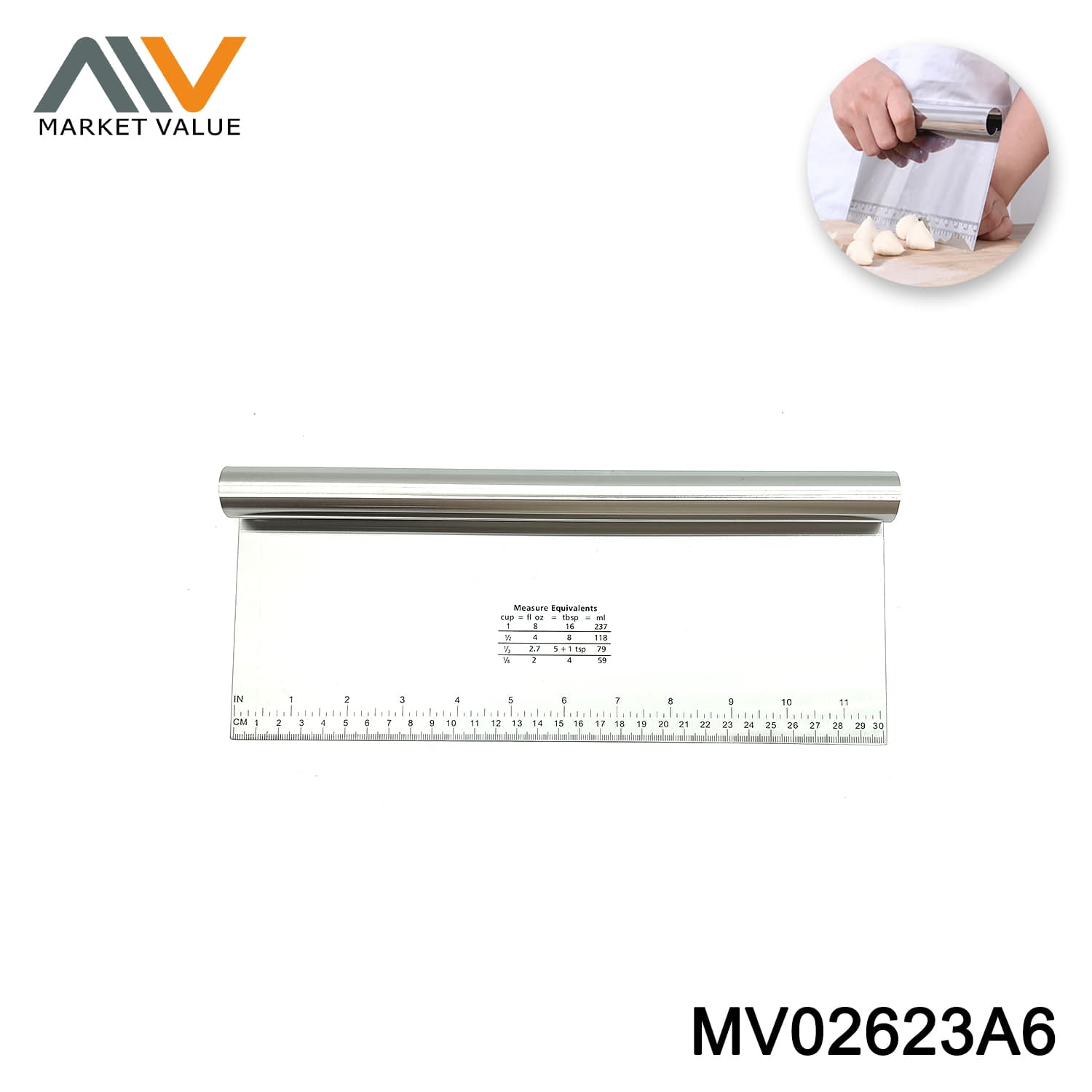 MV02623A6 S/S GRIDDLE SCRAPER CHOPPER