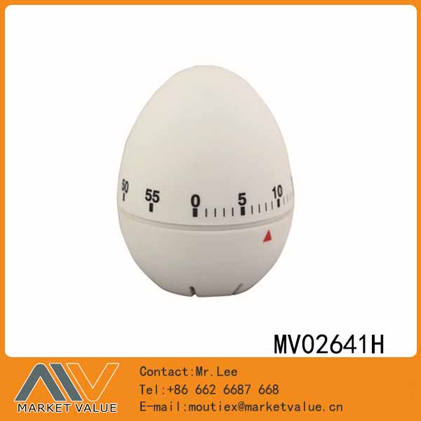 MV02641H Egg Shae 60 Minutes Timer With Plastic In Color Box
