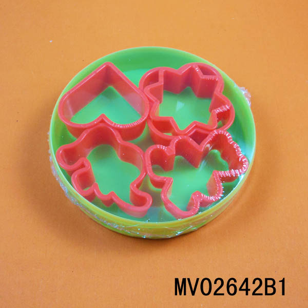MV02642B1 5Pcs Plastic Cookic Mould In Plastic Case