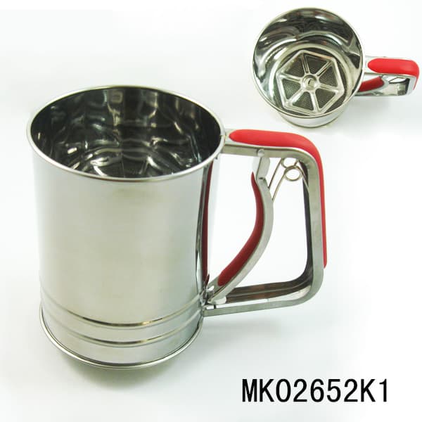 MV02652K1 S/S Flour Sifter Net(3 Cup) With Tpr Soft Handle