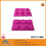 A Set With 6Pcs Rose Flower Silicone Cake Mold