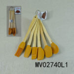 6Pcs Wooden Handle Mini Silicone Tools (Brush & Scraper)
