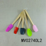 5Pcs Wooden Handle Mini Silicone Tools (Brush & Scraper)
