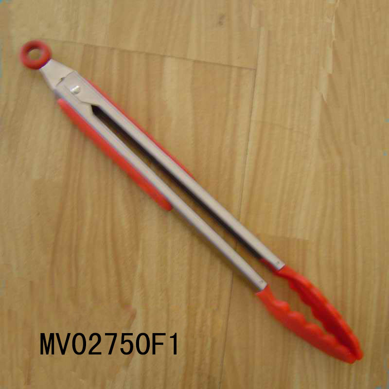 MV02750F1 12"Deluxe Silicone + S/S Handle Food Tong