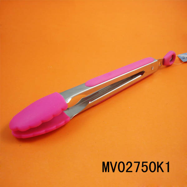 MV02750K1 9"Silicone Food Tong With Stainless Steel Body