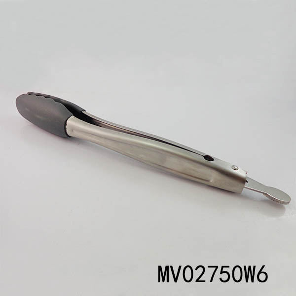MV02750W6 S/S 430 Silicone Food Tong