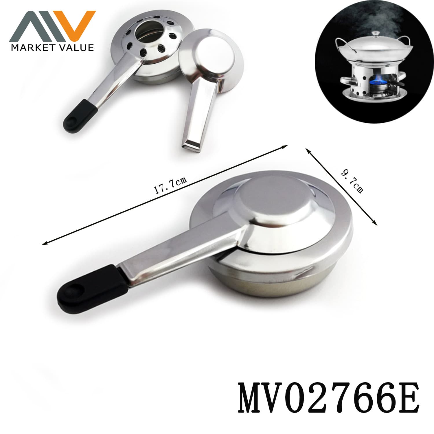 MV02766E Ss Burner With Plastic Handle In Polybag