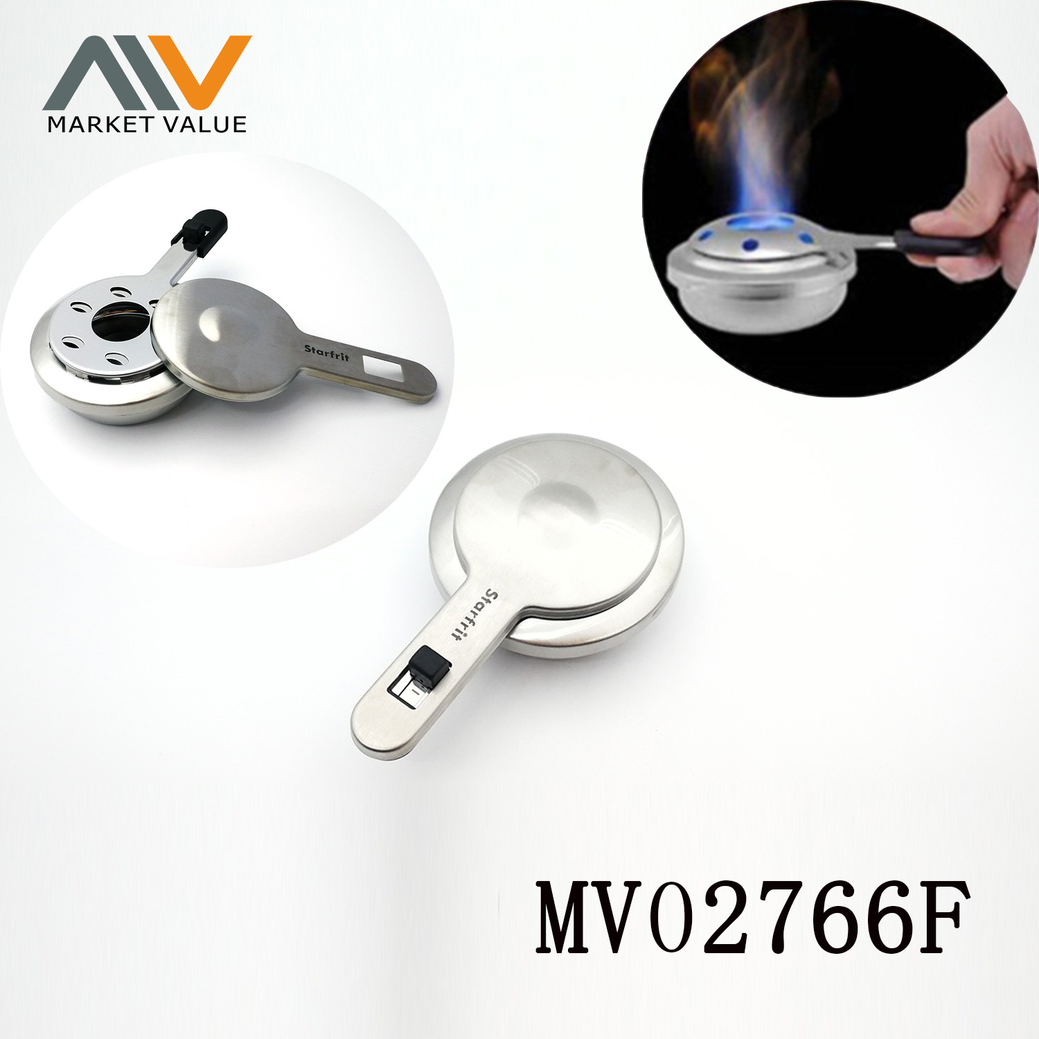MV02766F S/S Burner With Pp Handle In Polybag