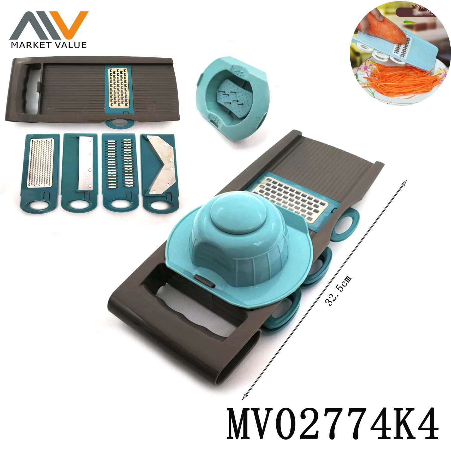 MV02774K4 7 Piece Plastic Vegetable Planer Set