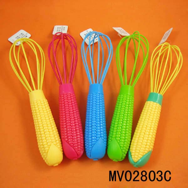 MV02803C 8" Corn Handle Silicone Egg Beater