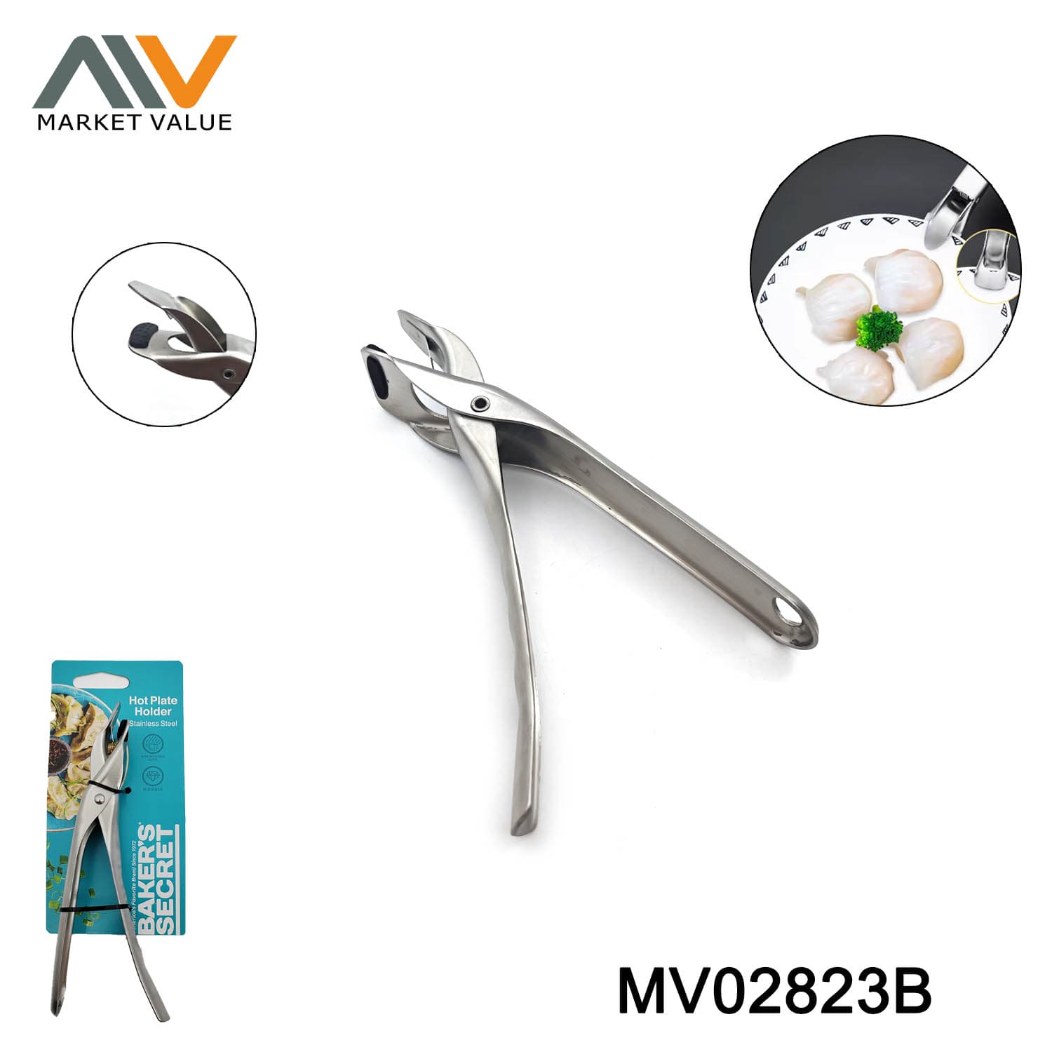 MV02823B Stainless Steel Hot Bowl Gripper