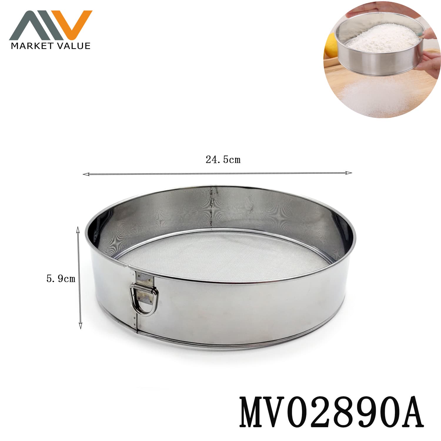 MV02890A 24.5Cm Ss Flour Sifter