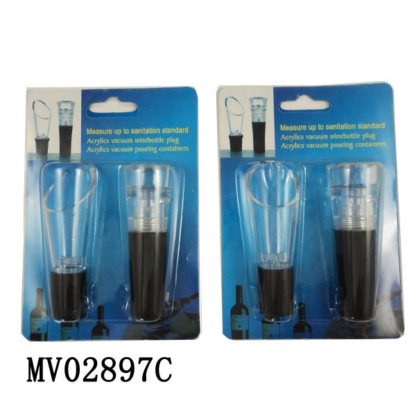 MV02897C 2Pcs Wine Pourer+ Vacuum Pump B/C
