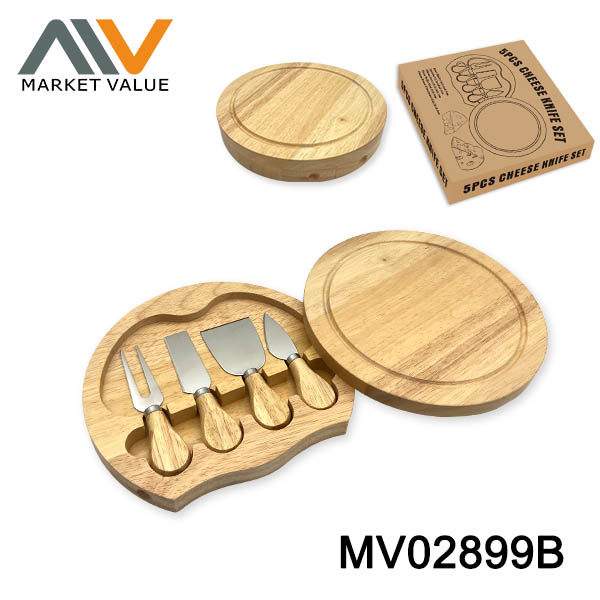 MV02899B 4Pcs Cheese Knife Set W/ Cutting Board
