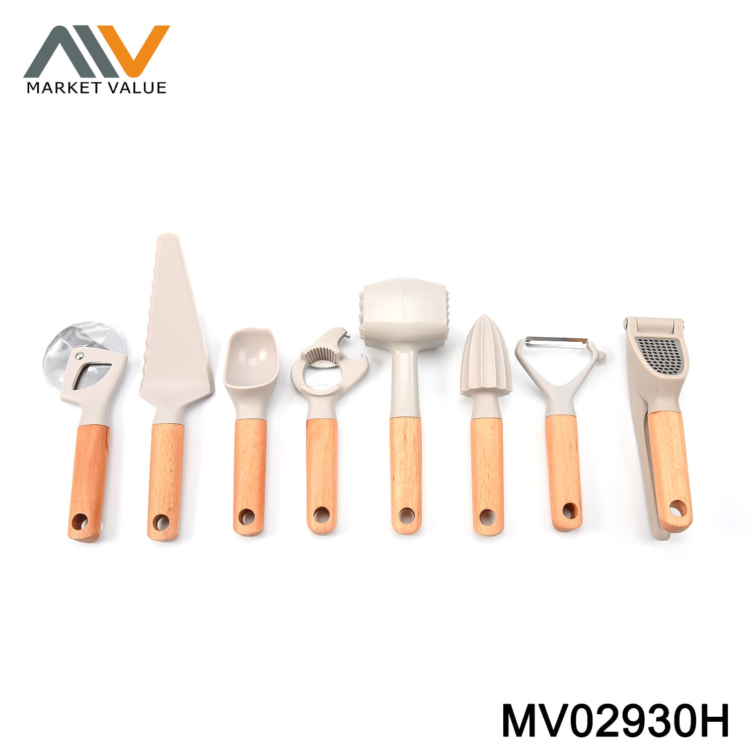 MV02930H 8PCS Brown Kitchenware Set