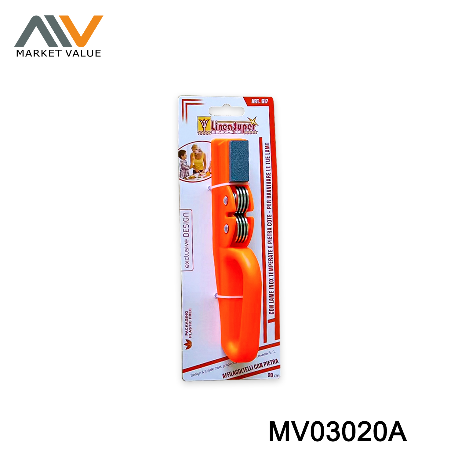 MV03020A Plastic Handle Knife & Scissors Sharpener