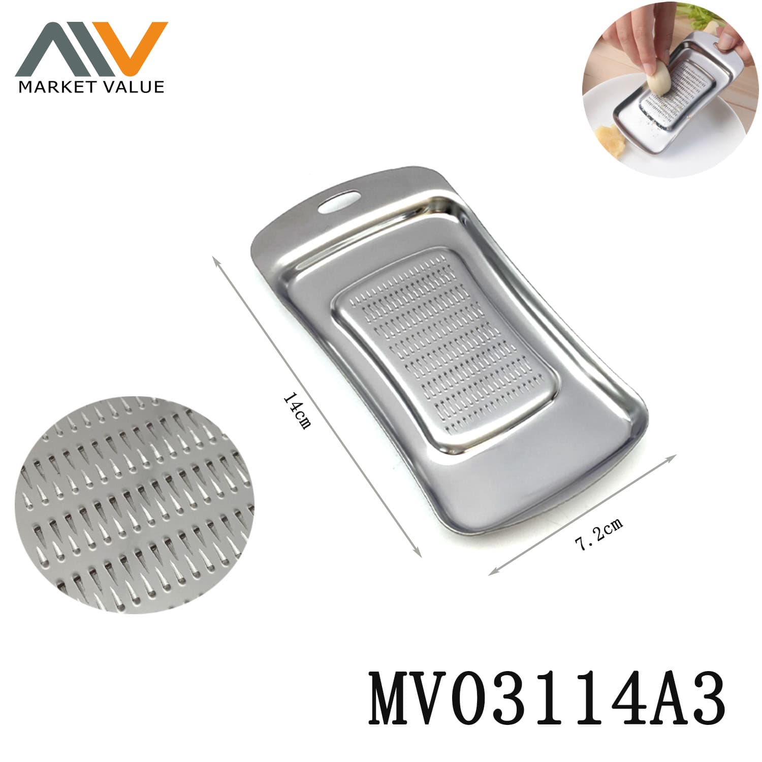 MV03114A3 S/S Garlic & Grinder Press
