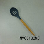 Silicone Slotted Spoon With Wooden Handle