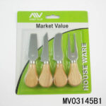 4Pcs Wooden Handle Cheese Knife